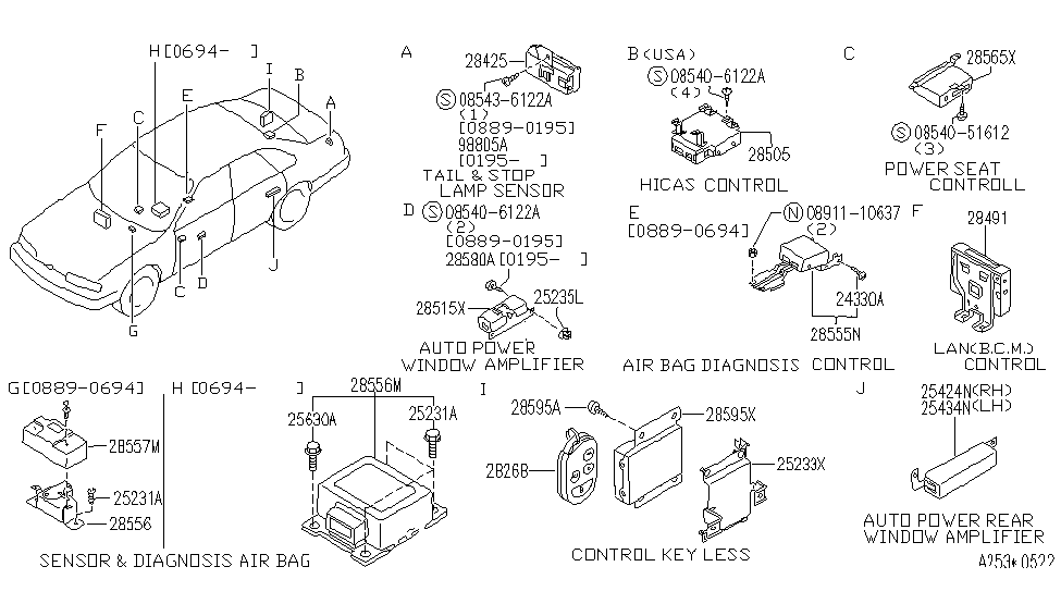 Infiniti 28565-67U11 Control Assembly-Power Seat