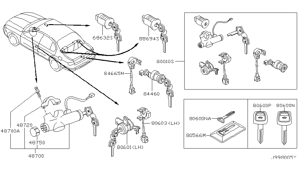 Infiniti K9810-3Y300 Key Set-Cylinder Lock