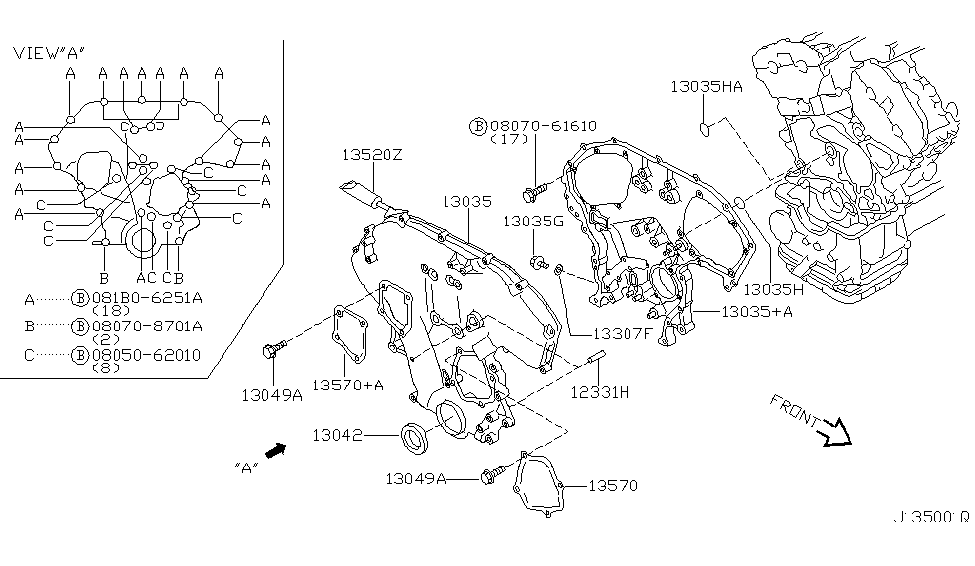 Infiniti 08050-62010 Bolt Hex