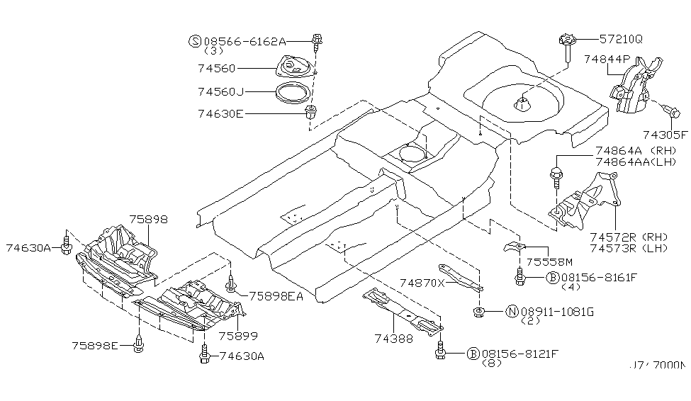 Infiniti 75558-2Y000 Bracket-Rear Suspension Stay,R