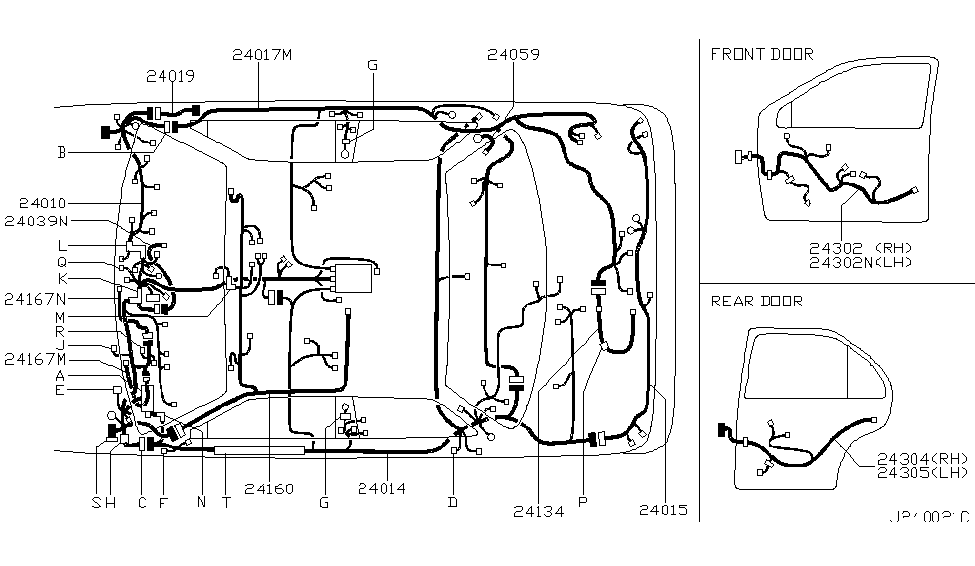 Infiniti 24127-5Y800 Harness Assembly-Door,Rear