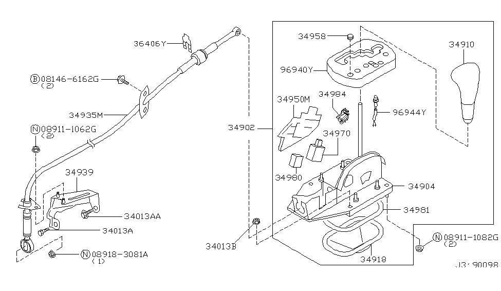 Infiniti 34984-8W000 Bracket Assy-Park Position Switch