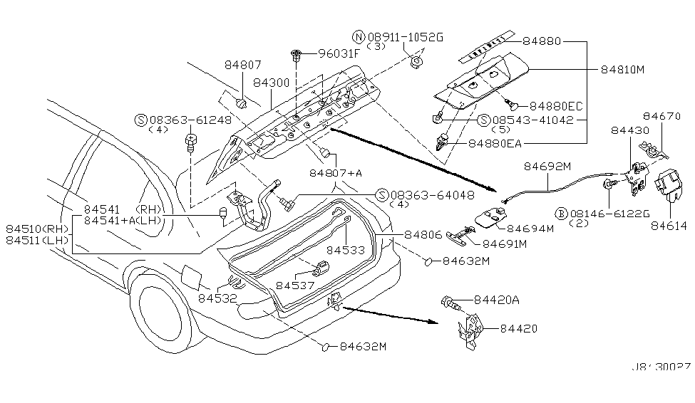 Infiniti 84692-5Y000 Wire-Trunk Lid