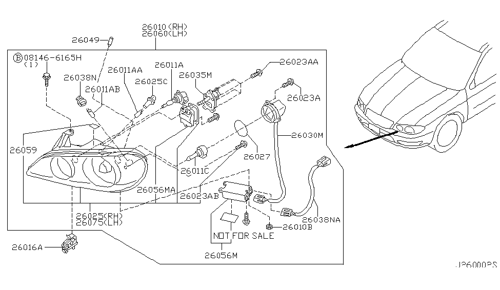 Infiniti 26055-3H000 ACTUATOR Assembly-Head Lamp