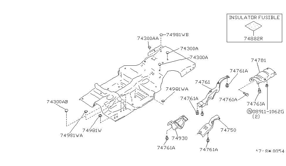 Infiniti 74770-41L03 INSULATOR-Heat,Trunk Floor