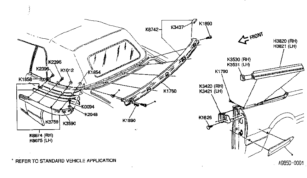 Infiniti K3437-9X101 SPACER-Back Belt Molding