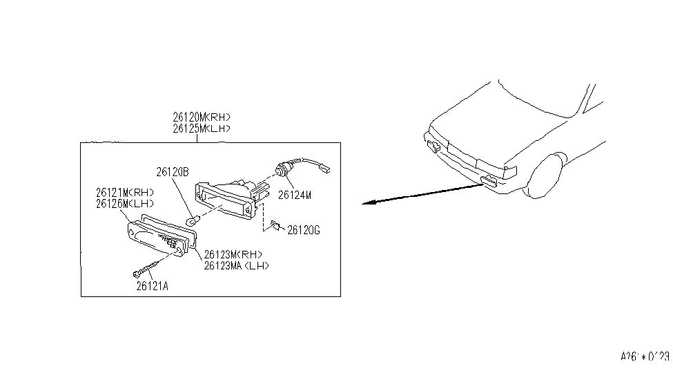 Infiniti 26133-51E00 Packing-Lens LH