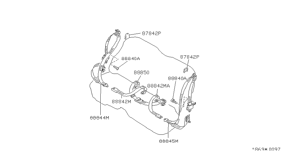 Infiniti 88850-F6602 Belt Set-Rear Seat,Center