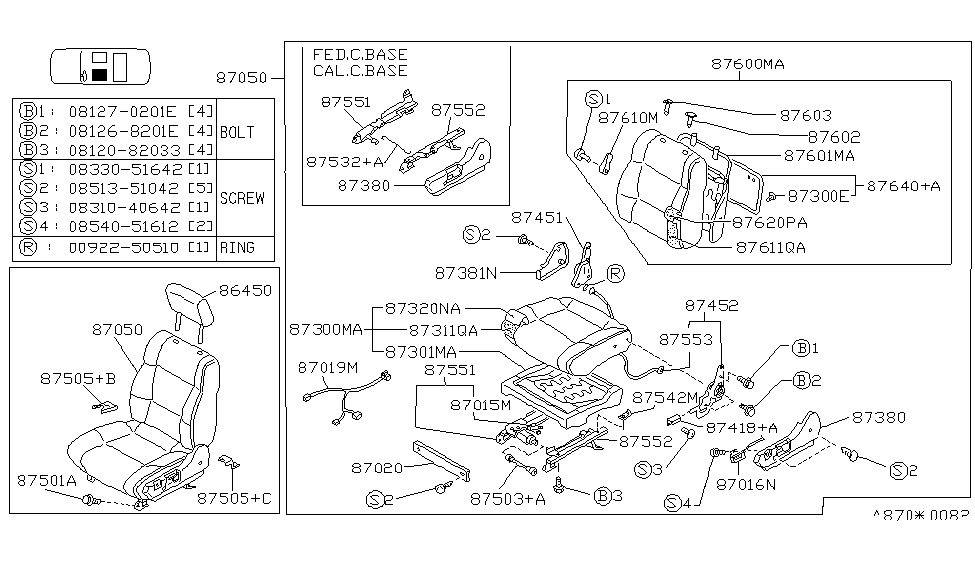 Infiniti 87650-F6622 Back Assembly-Seat,LH