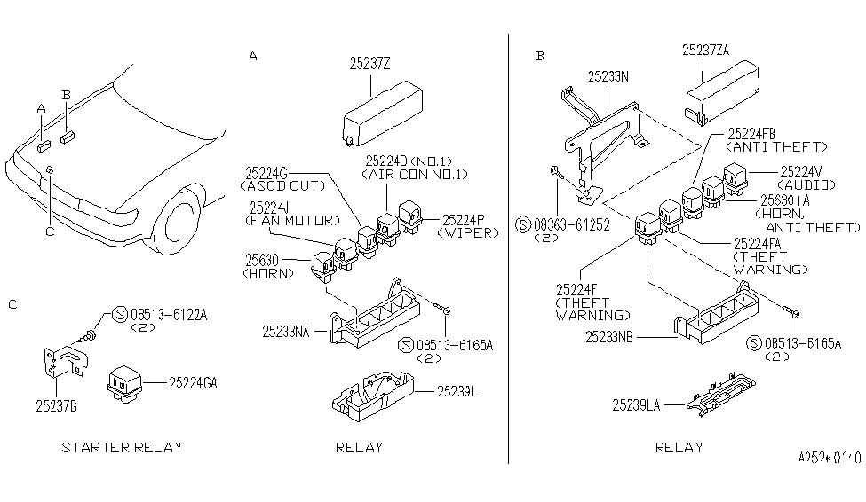 Infiniti 25237-01E00 Bracket-Relay