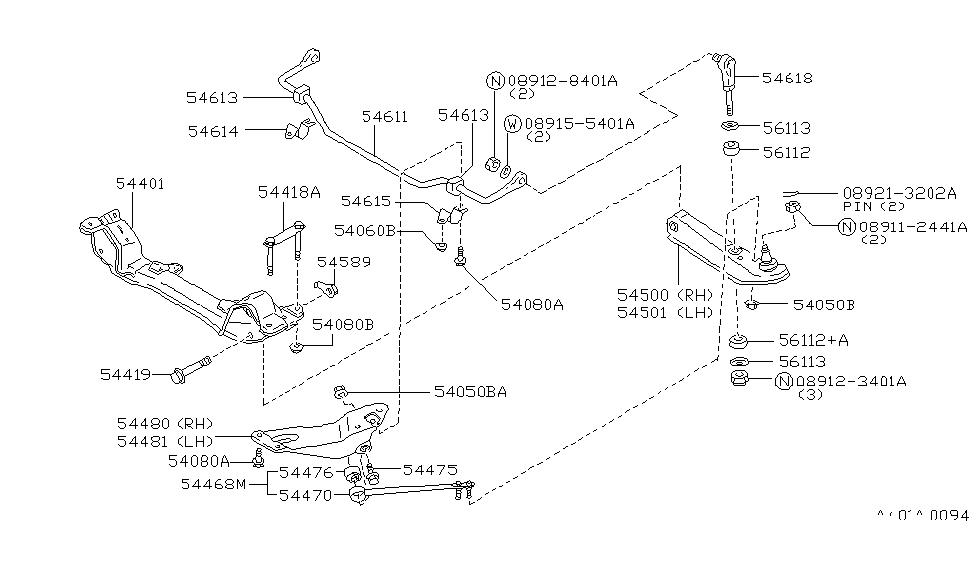 Infiniti 54580-41L00 Spindle-Lower Arm