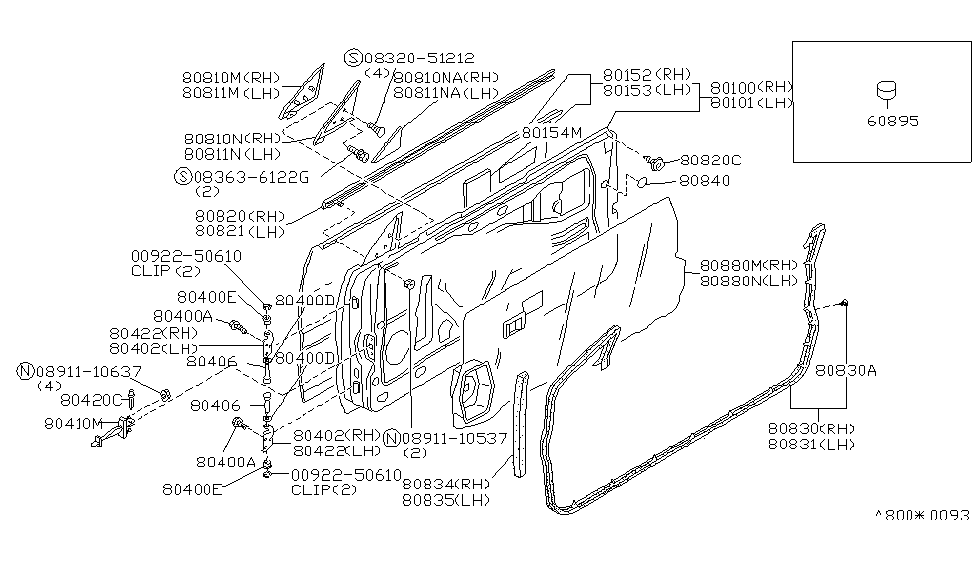 Infiniti 80861-F6100 Screen-Sealing,Front LH