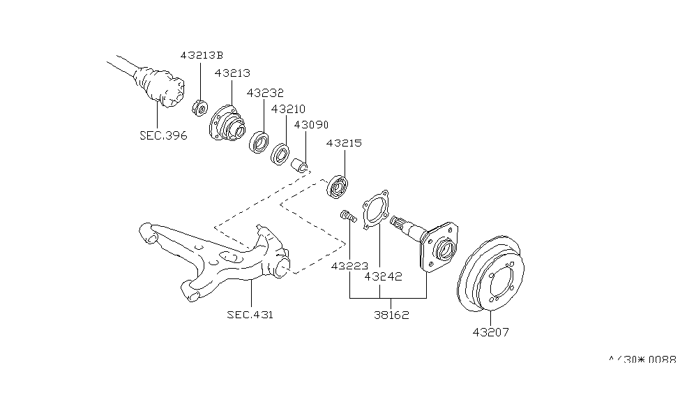 Infiniti 43092-01P00 Piece-Distance