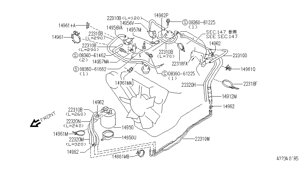 Infiniti 14912-F6602 Hose-EVAPORATOR Control