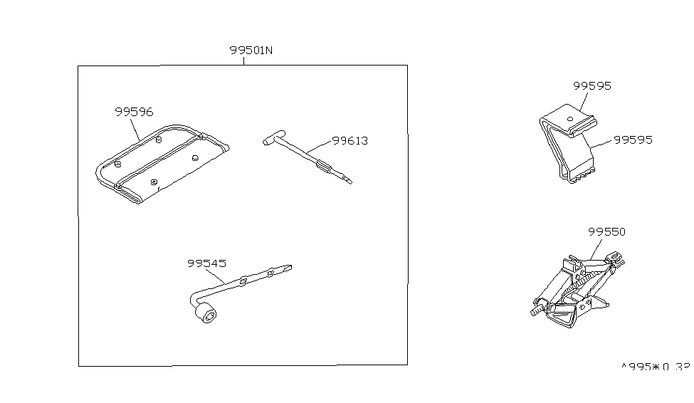 Infiniti 99501-F6600 Tool Set-Standard