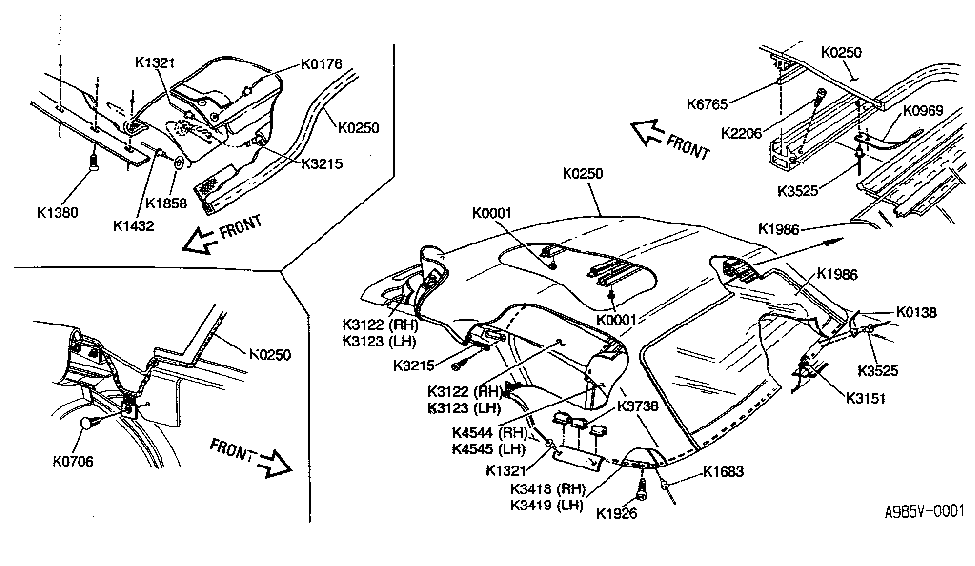 Infiniti K0250-9X001 Cover Assy-Top Mechanism