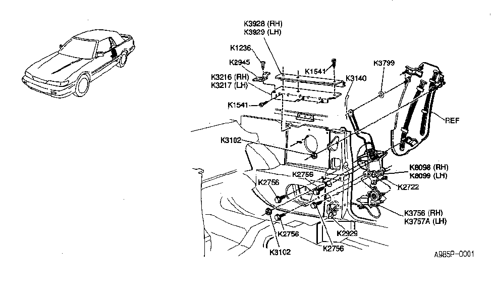 Infiniti K3929-9X001 Bracket-Guide,Sd Window LH