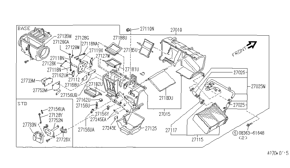 Infiniti 27181-42E22 Door-Air,No 2 Vent (1)
