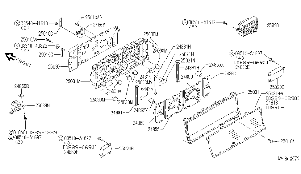 Infiniti 25020-F6610 Warning Assy-Instrument,A