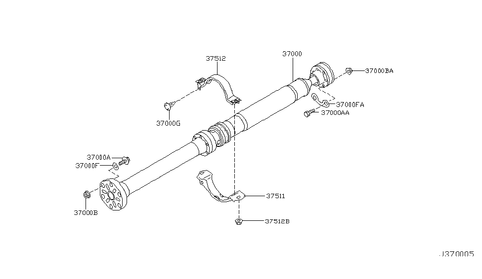 Infiniti 37511-AR000 Bracket-Center Bearing