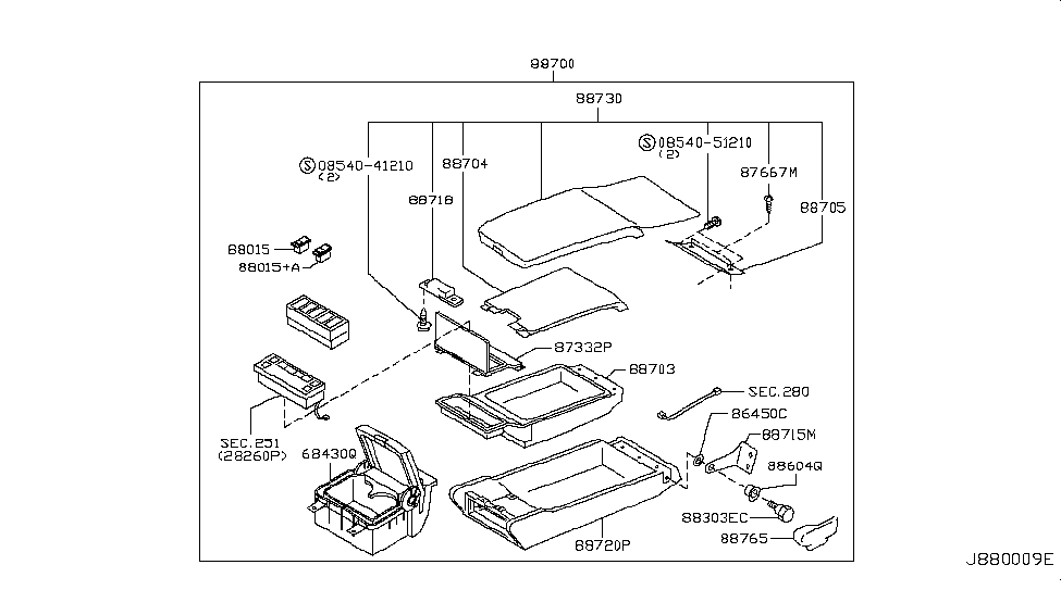 Infiniti 88720-AR603 Trim & Pad & Frame Assembly-ARMREST, Box