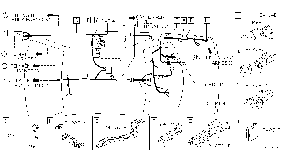 Infiniti 24045-AS011 Harness Assy-Air Conditioner,Rear