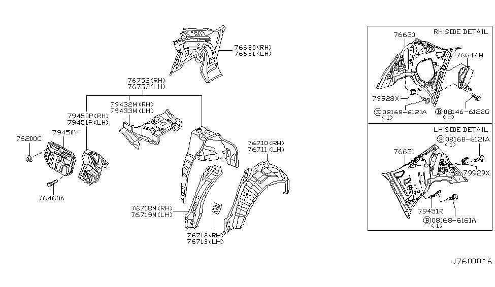 Infiniti 76644-AR000 Patch-Rear Pillar,Inner R