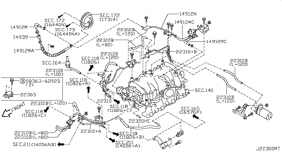 Infiniti 14912-CW00A Hose-Evaporation Control