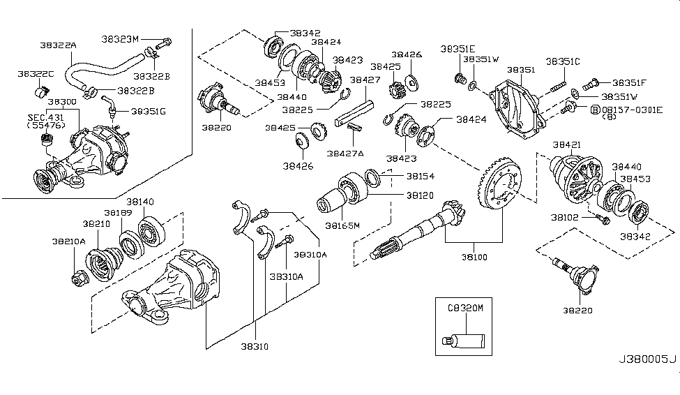 Infiniti 38100-0C060 Gear Set-Final Drive