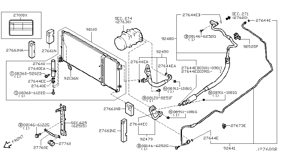 Infiniti 27715-AR000 Bracket-Ambient Sensor