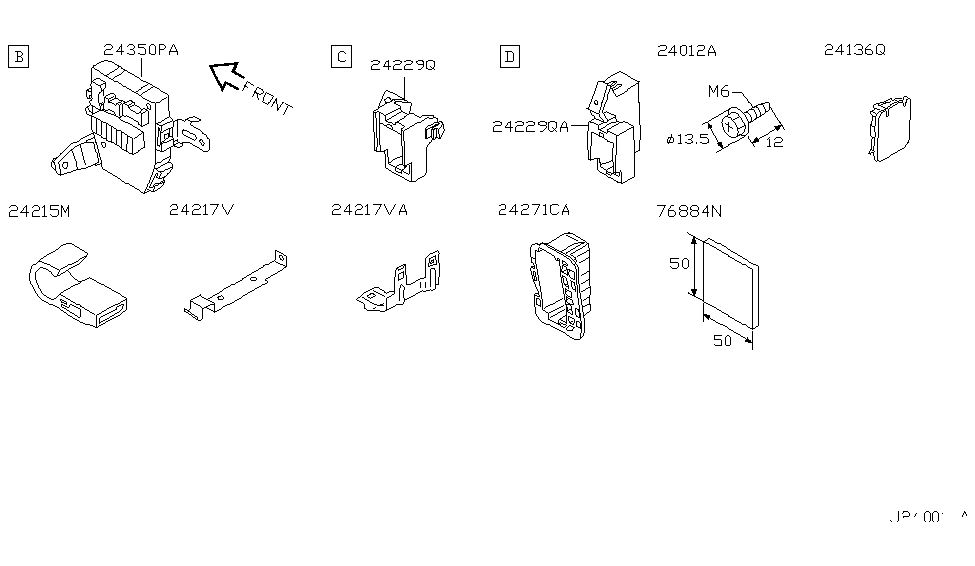 Infiniti 24238-AR201 Bracket-Harness Clip