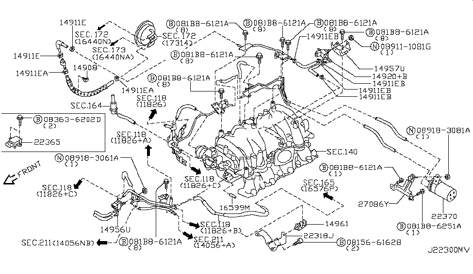 Infiniti 14921-AR201 Bracket-Valve