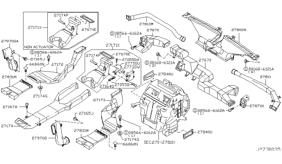 Infiniti 27860-AR700 Duct-Ventilator,Center