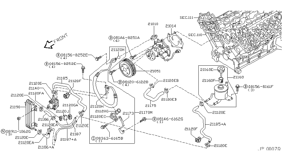 Infiniti 49729-AD000 Clamp-Hose,Hydraulic Fan