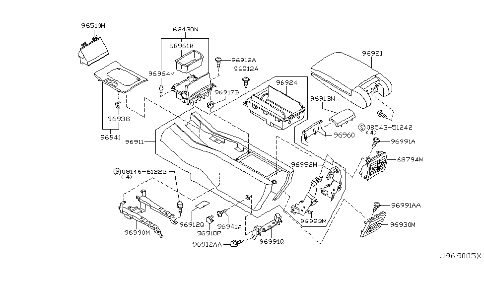 Infiniti 96924-AR002 Pocket-Console