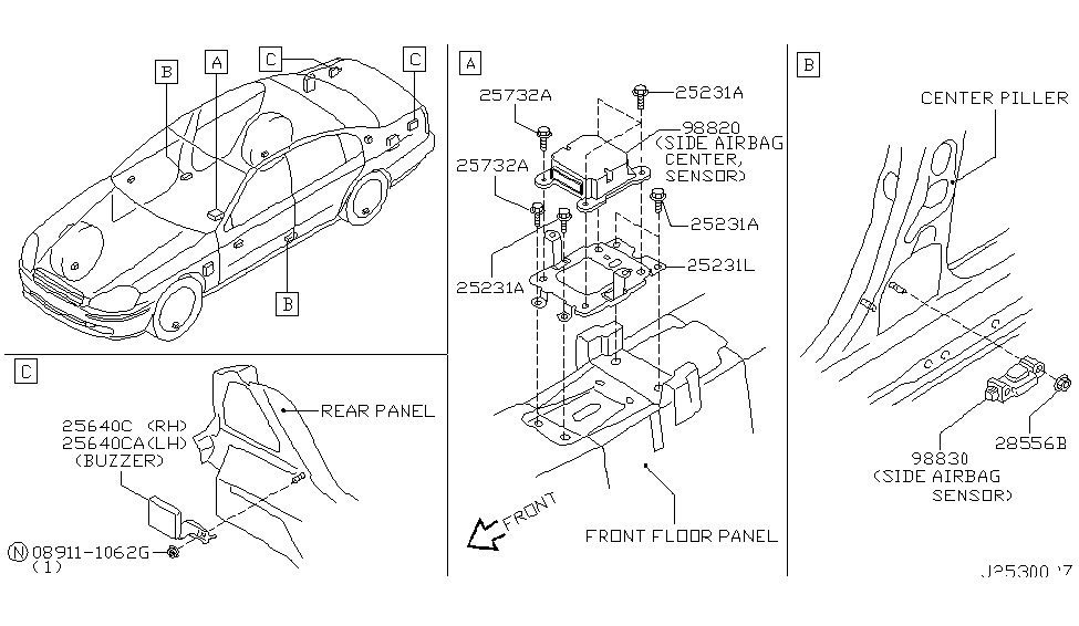 Infiniti 98830-AU025 Sensor-Side AIRBAG, R