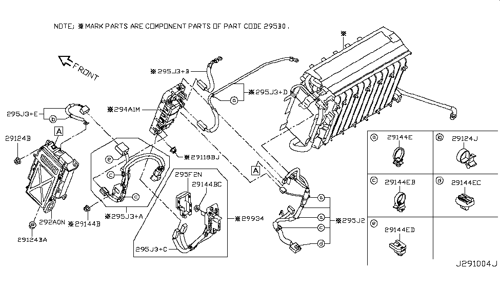 Infiniti 295J3-4GA0C Harness-Battery