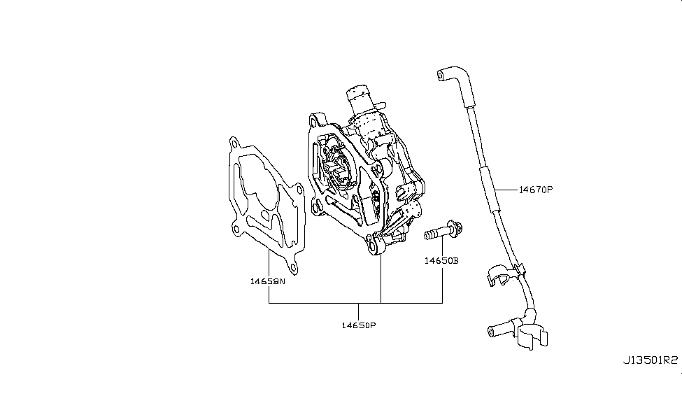 Infiniti 14670-HG00B Hose-Vacuum Pump