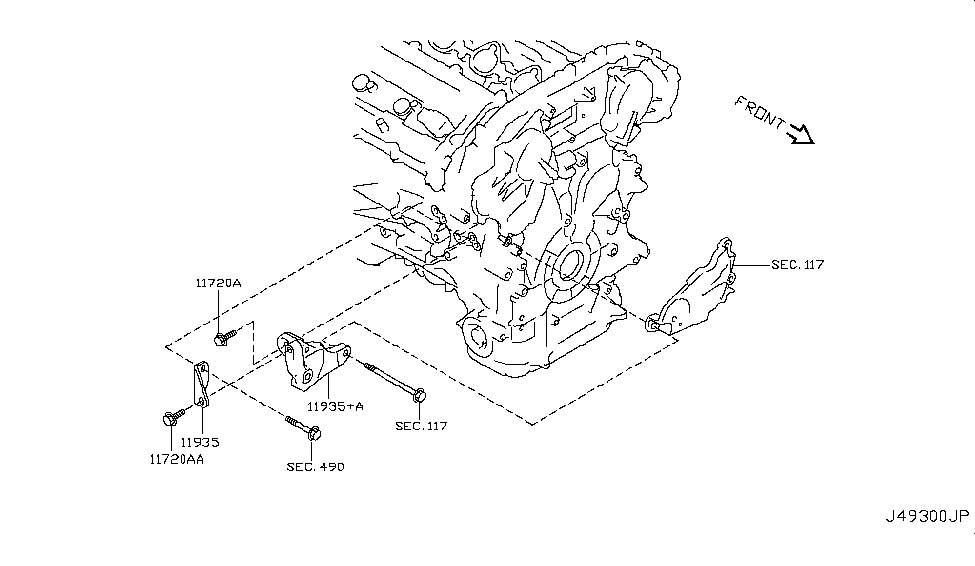 Infiniti 11926-4GB0A Bracket-Idler Pulley