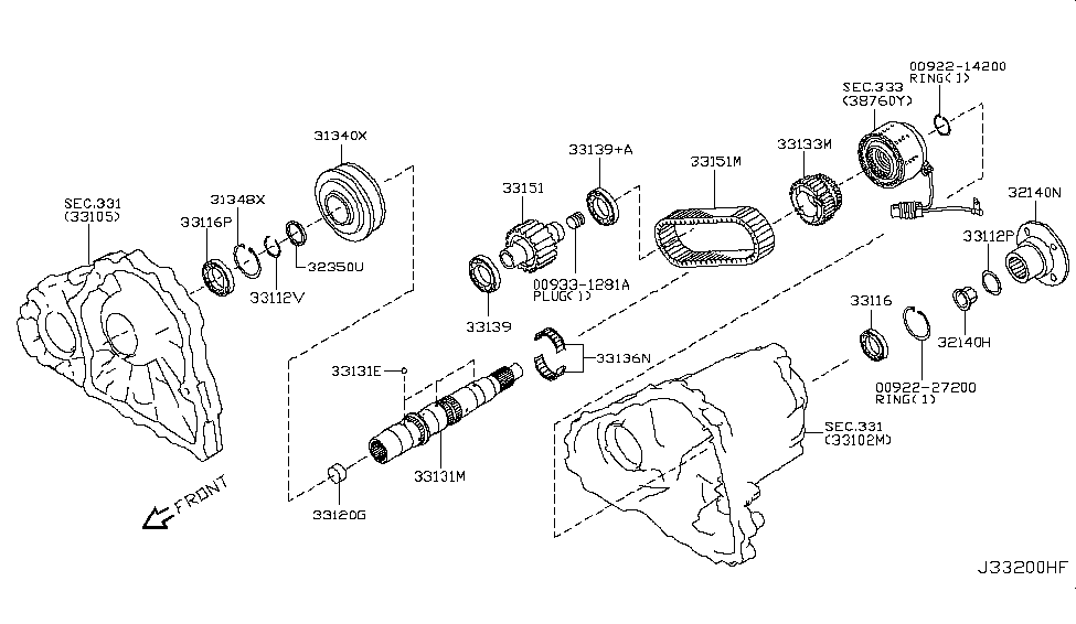 Infiniti 33152-1CA0B Chain Front Drive Transfer