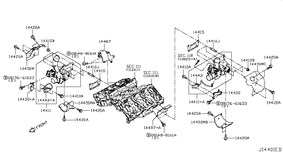 Infiniti 14487-5CA0F Bracket-Charge Air Cooler