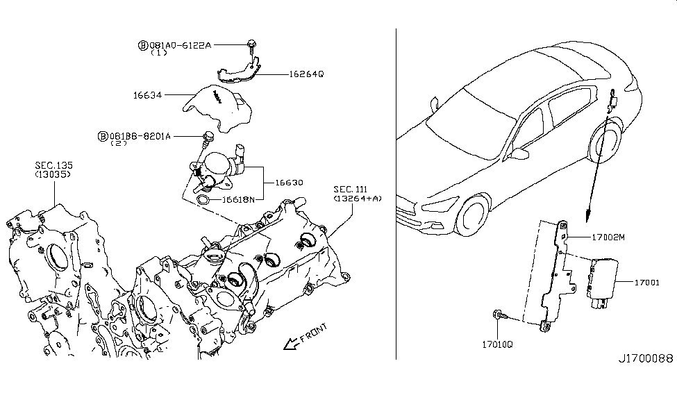 Infiniti 16264-5CA0D Bracket