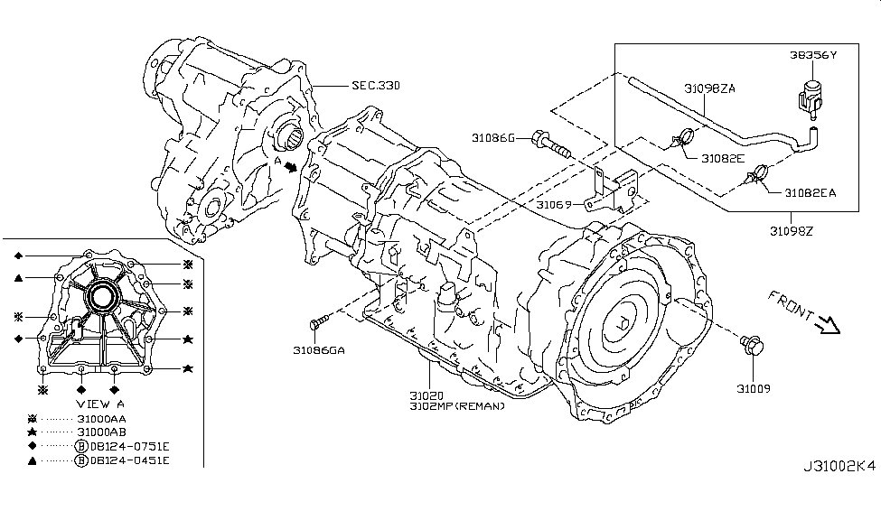 Infiniti 31020-X608C Transmission Assembly - Automatic