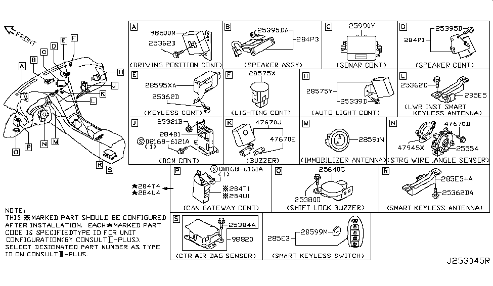 Infiniti 284T1-6HH0B Cam Gateway Controller Assembly