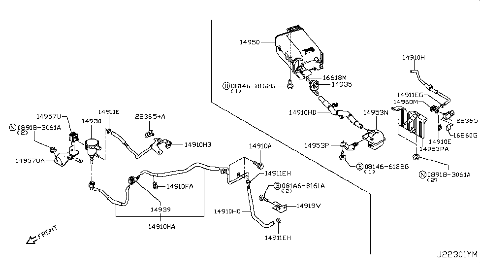 Infiniti 14875-4HK3A Connector-Anti Evaporation System