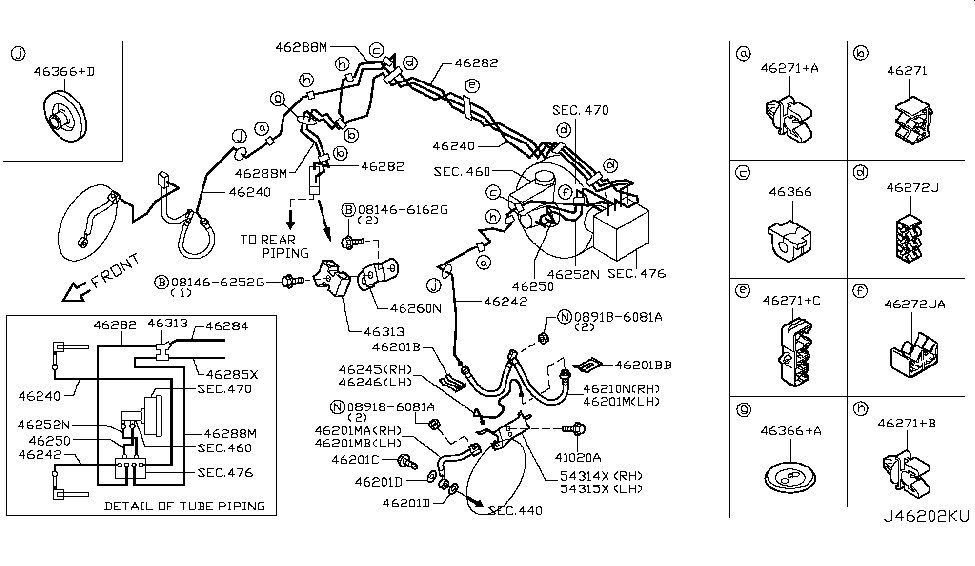 Infiniti 46282-1CG1B Tube-Brake Rear