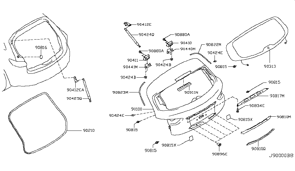 Infiniti 90454-3FY0A Bracket Assy-Check Arm