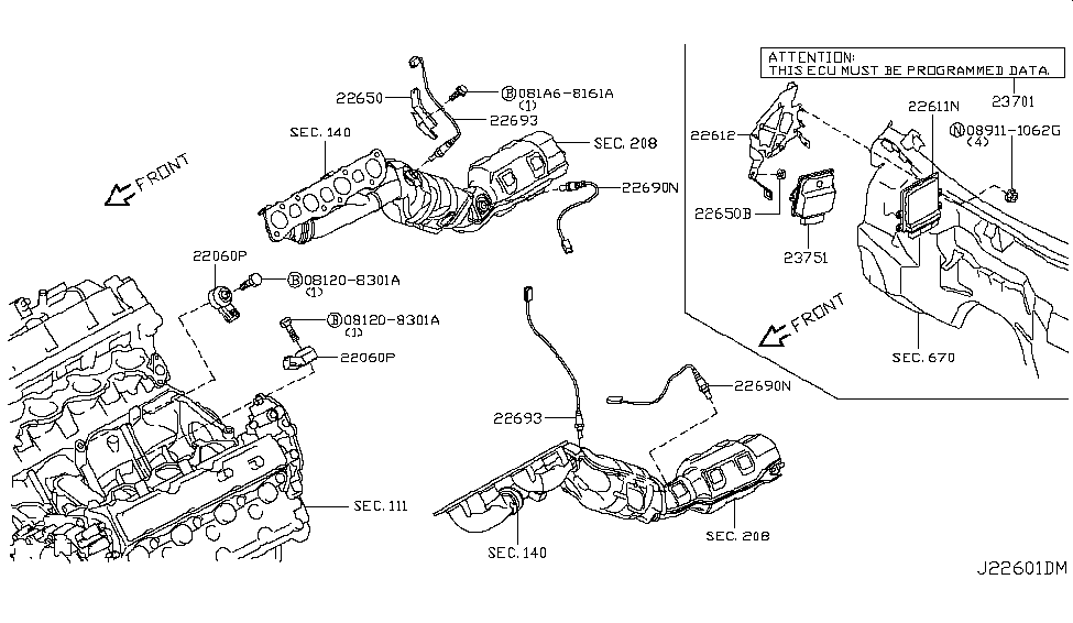 Infiniti 22650-1CA0A Pressure Sensor