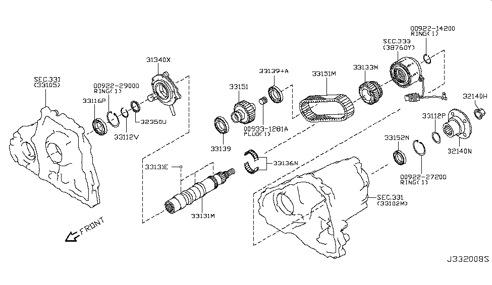 Infiniti 33131-1CA0C Shaft-Main,Transfer