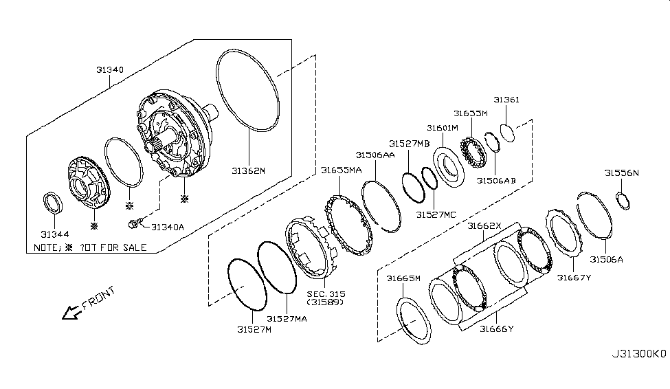 Infiniti 31527-1XJ0D Seal-Lathe Cut Ring